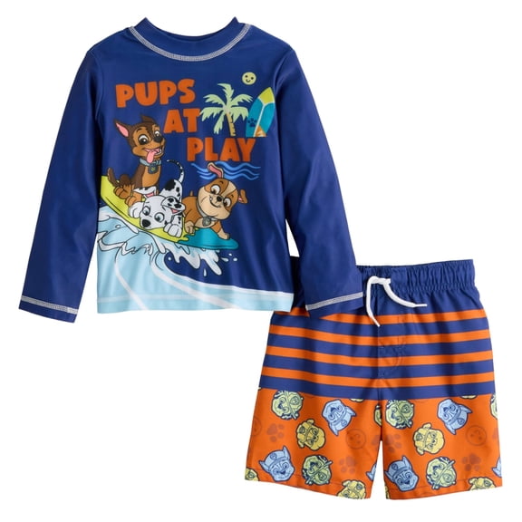 Paw Patrol Toddler Boys' Rash Guard & Swim Trunk 2-Piece Set (Size 4T)
