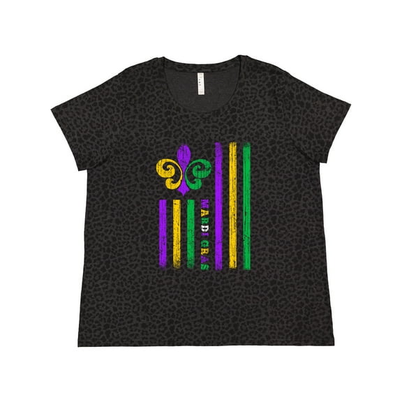 Inktastic Mardi Gras Flag Women's Plus Size T-Shirt