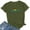 Olive Green, variant on WREESH Women's Casual Graphic Print T-Shirts Summer Short Sleeve Crew Neck Tops Dark Gray