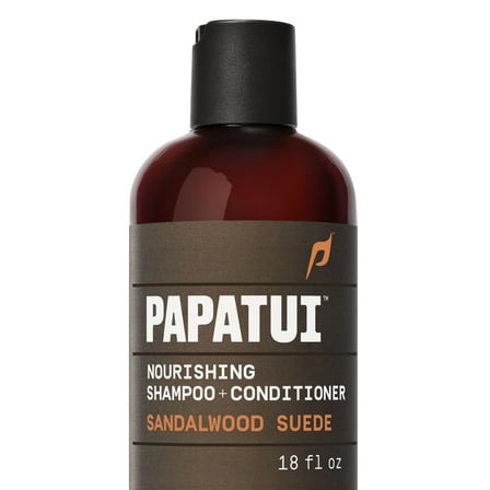 Papatui Men's Nourishing Shampoo and Conditioner 2-in-1, Sandalwood Suede, 18 oz
