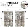 thumbnail image 4 of dinii Farmhouse Kitchen Curtains 36 Inch Length Country Brown Wooden Window Short Tier Curtains Over Sink Set of 2, White Doodle Rustic Vintage Small Kitchen Decor, 4 of 6