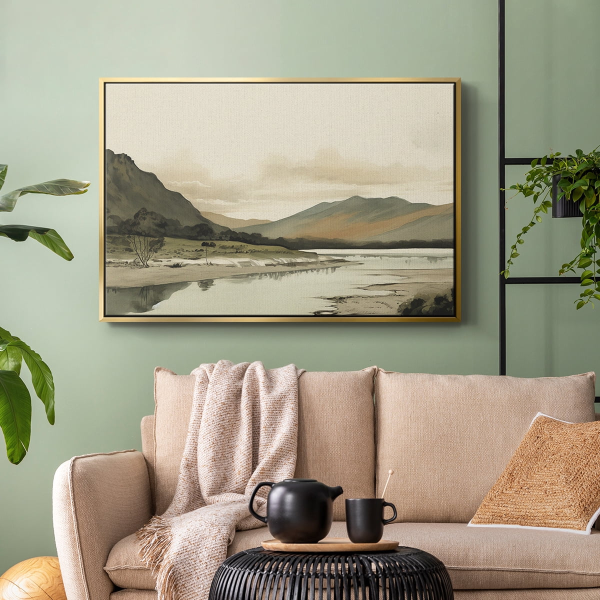 Vintage Landscape-XX By Wexford Home Framed in Gold Wood Gallery Wrapped Canvas 17 in. x 25 in.