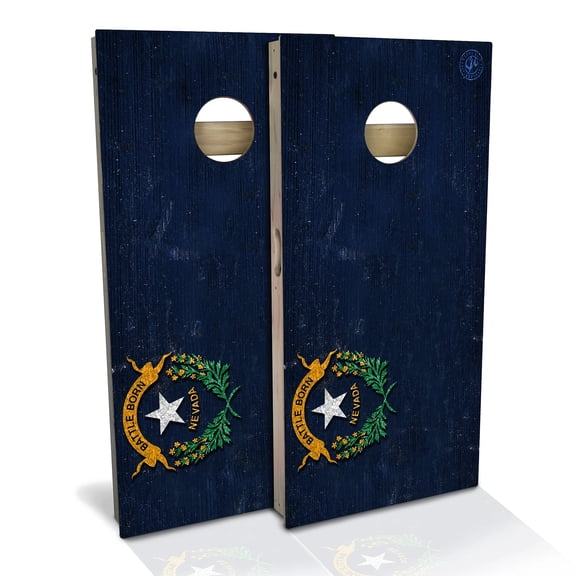 Skip's Garage | Nevada Flag Cornhole Board Set | Includes Boards & Bags | Choose Your Size & Accessories