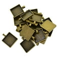 thumbnail image 5 of 20Pcs Antiqued Style 25mm Blank Bezel Tray Pendant Cabochon Base Necklace Charm, 5 of 9