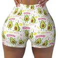 thumbnail image 2 of Lsque Avocado Work Out Pattern High Waisted Biker Shorts for Women-Tummy Control Fitness Athletic Workout Running Yoga Gym Shorts,Moisture-Wicking-Small, 2 of 9