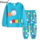 thumbnail image 1 of Pijamas azul turquesa para niñas, trajes de ropa de dormir, regalo de Navidad para niños, conjuntos de ropa de algodón, muñeco de nieve, punto, 1 of 4