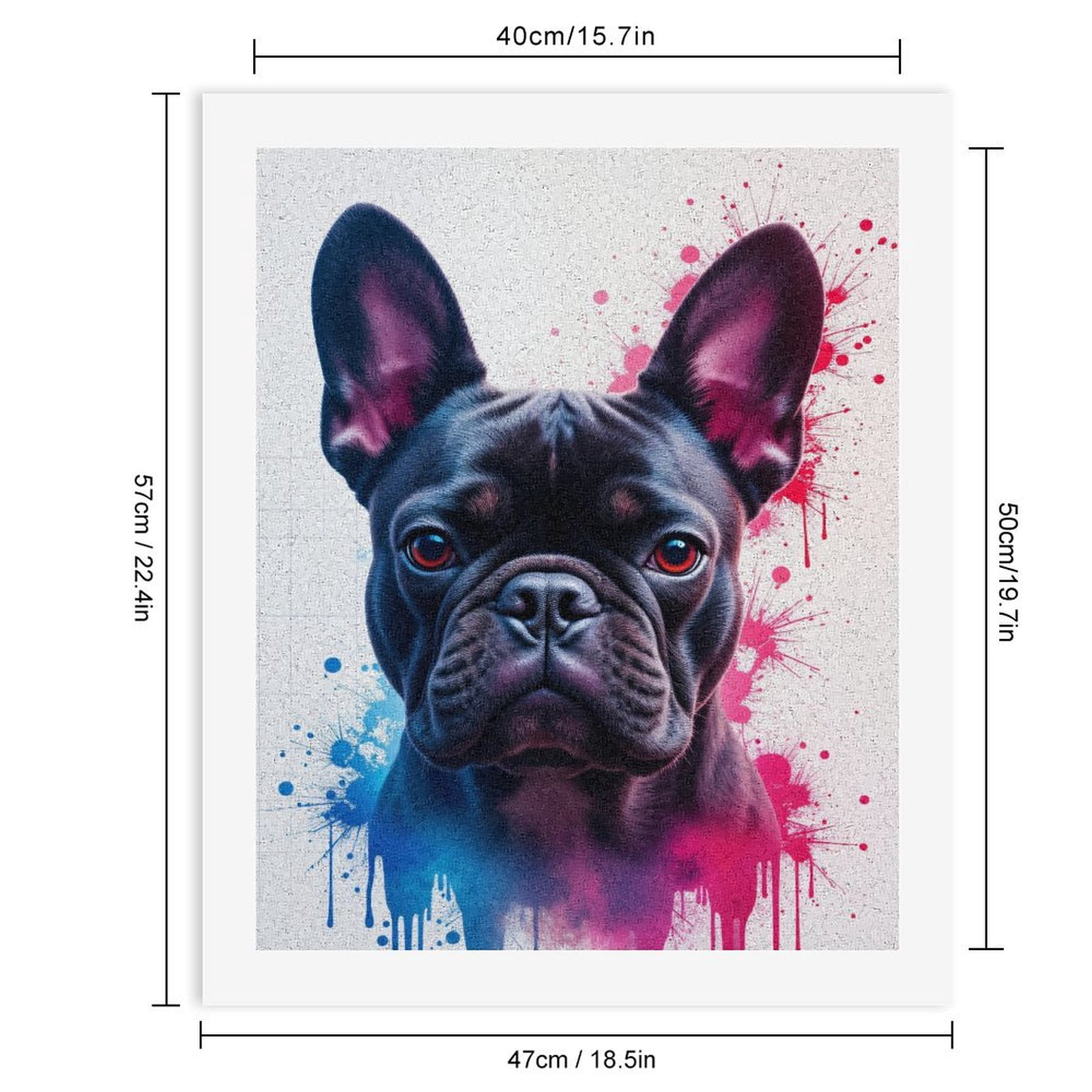 Paint By Numbers Kit for Adults Beginner - DIY Dog Portrait Vibrant Splatter Art Canvas Painting Kits for Adults, Frameless Paint By Number for Adults for Home Wall Decor 16x20 Inch