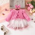 thumbnail image 2 of Byoo Newborn Girls Outfit Sets Long Sleeve Ruffles Floral Coat Dress Outfit Casual Comfy 2 Piece Kids Clothes Set, 2 of 7
