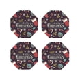 thumbnail image 2 of Balery 4 Pcs Merry Christmasleather Coasters Set, Drink Table Cup Coasters For Living Room Kitchen Coffee Decor, 2 of 9