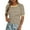 Khaki, variant on PRETTYGARDEN Women's Summer Puff Sleeve Tops Casual Ribbed Knit Crop Top Color Block Trendy Crewneck Striped Shirts