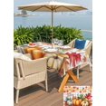 thumbnail image 4 of Outdoor Tablecloth with Umbrella Hole and Zipper, Hello Autumn Rectangle Table Cloth 54x80 Inch Waterproof Tablecloth, Vintage Pumpkins Thanksgiving Botanical Plaid Picnic Table Cover for Patio, 4 of 7