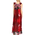 thumbnail image 2 of Sakkas Abby Womens Casual Long Tropical Off Shoulder Dress Elastic & Floral Print - Burgundy - Large, 2 of 5