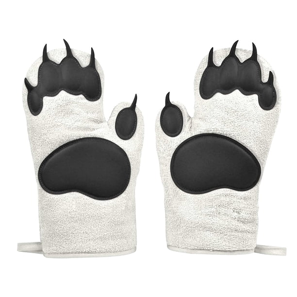 Matsuzay Guantes para hornear Guantes para microondas Guantes con aislamiento térmico Guantes con aislamiento de silicona de algodón Guantes de silicona Cocina y Comedor Un par de osos polares Matsuzay HA002980-01