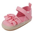 thumbnail image 5 of Toddler Sandals Girl Ruffles Shoes First Walkers Shoes Summer Flat Sandals Girls Summer Shoes,Size 6 Months-12 Months, 5 of 9