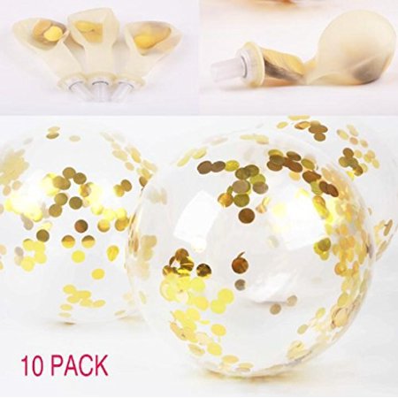 Imphom Balloons Confetti Gold Helium Latex Balloons Decorations For