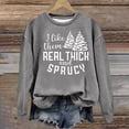thumbnail image 2 of Lovskoo Long Sleeve Sweatshirt for Women Christmas Trendy Casual Round Neck Printed Ladies Sweatshirt Tops Blouse Gray 2XL, 2 of 4