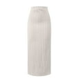 thumbnail image 3 of Women's European American Waisted Side Slit Slim Knitted Midi Skirt Solid Color L-XL-XXL-XXXL, 3 of 3
