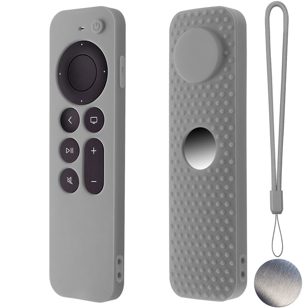 Para Apple TV 4K Stick Remote Funda de silicona Funda protectora Piel con cordón