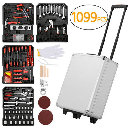 1099pcs Tool Kit Tool Set Aluminum Portable Case Mechanics Kit Box