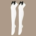 thumbnail image 4 of WTXUE Socks for Women, Thigh High Socks, Womens Long Socks Bowknot Pure Color Socks Over The Knee Socks Festival Christmas, White, 4 of 8