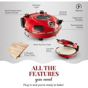 Piezano Pizza Oven & Grill Indoor Pizza Maker Machine Pizza Cooker 12 for Kitchen Countertop Electric Up To 800°F Red