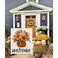 thumbnail image 4 of Welcome Fall Pumpkin Garden Flag 12.5x18 Inch Small Double Sided Burlap Flags For Outside Buffalo Check Plaid Outdoor Seasonal Decor For Yard, 4 of 5