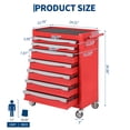 thumbnail image 6 of Gaderth 7-Drawer Rolling Tool Chest & Storage Cabinet, Mobile Workbench with Keyed Lock, Drawers & Liners, Alloy Steel Organizer for Garage, Workshop, Warehouse, 6 of 7