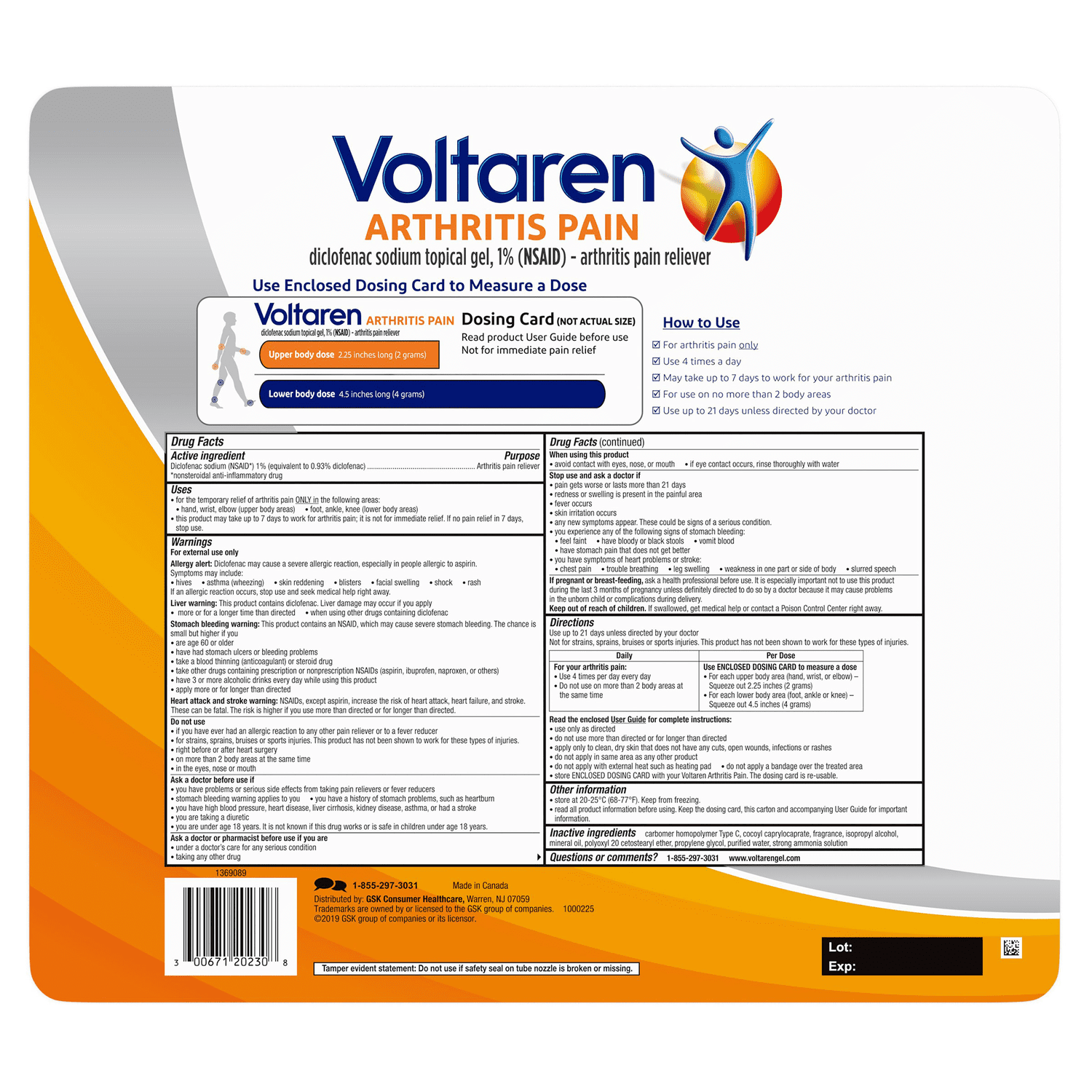 Voltaren Arthritis Pain Relief Gel, 1% Diclofenac Sodium Topical NSAID, Original Prescription Strength, 5.29 oz