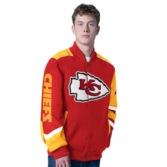 Men's G-III Sports by Carl Banks Red Kansas City Chiefs Prime Time Full-Zip Racing Jacket