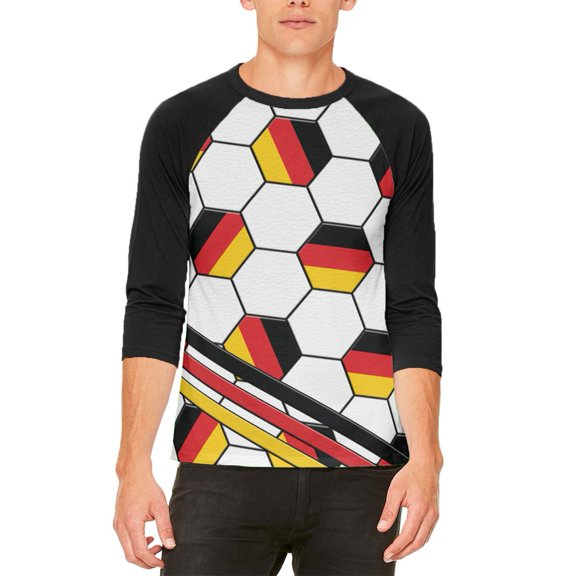 World Cup Germany Soccer Ball Mens Raglan T Shirt