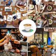 thumbnail image 5 of Posavasos de cerámica absorbente de 8 piezas con base de corcho, posavasos para bebidas, aislamiento de mesa de madera como se muestra, como se muestra, 5 of 5