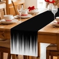 thumbnail image 5 of Black White Cotton Linen Table Runner for Dining Kitchen, Modern Geometric Abstract Gradient Striped Wedding Outdoor Party Tablerunners, Dresser Scarf Coffee Tablecloth Runners 13x108 Inches, 5 of 9
