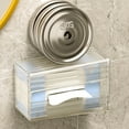 thumbnail image 4 of Inerposs Wall Mounted Tissue Box Holder, Non-Destructive Adhesive, Transparent Design, Large Capacity, Stylish Home Decor for Bathroom Kitchen Living Room, 4 of 6