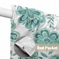 thumbnail image 2 of Turquoise Paisley Floral Kitchen Window Curtains, Swag Curtains Valance for Bedroom Living Room Bathroom, Boho Vintage Ethnic Flowers Rod Pocket Window Treatment Curtain Block Drapes 2 Panels 36"x36", 2 of 9