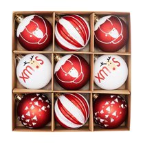 2025 & CISIL 9 Christmas Balls Christmas Tree Decoration Ornaments For Christmas Tree Holiday Wreath Garland Decoration Ornaments, Red And Gold, 6cm