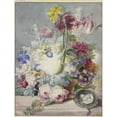 thumbnail image 3 of Paul Theodor Van Brussel 19x24 Black Modern Framed Museum Art Print Titled - Bouquet of Flowers, a Bird Nest with Eggs, 3 of 5