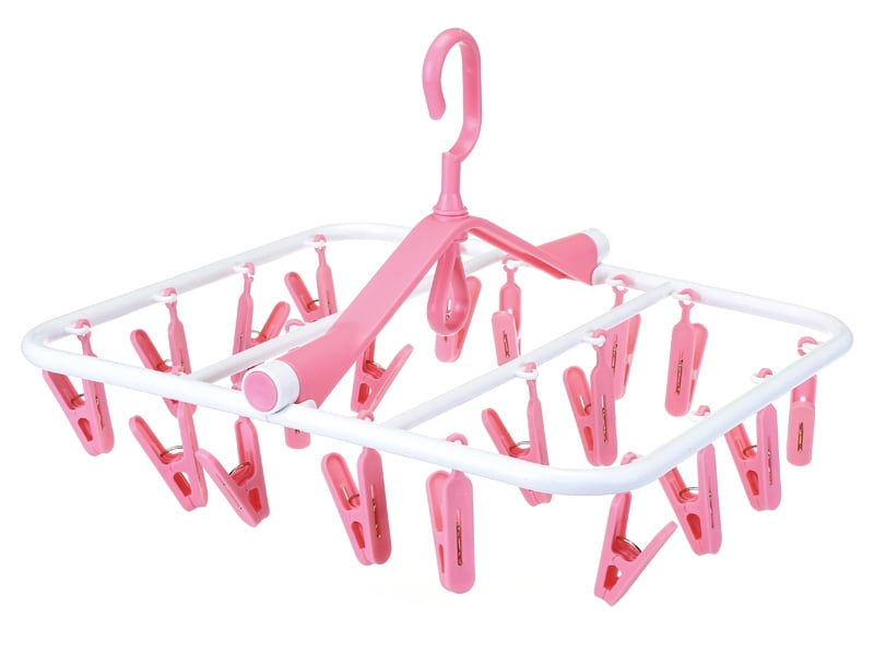 Basicwise Laundry Drying Hanger Clothes Rack with 20 Clips