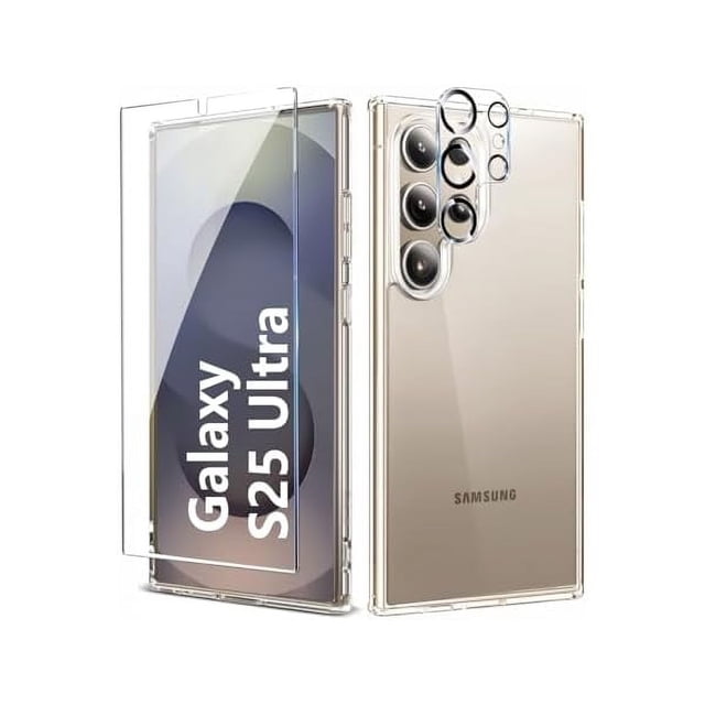 HAYAN for Samsung Galaxy S25 Ultra Case Clear,Galaxy S25 Ultra Case with Screen Protector & Camera Protector,Slim Shockproof Anti-Yellow Transparent Cover for Samsung S 25 Ultra Phone Cases 5G 2025