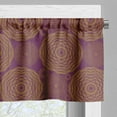 thumbnail image 3 of Ambesonne Boho Art Valance Pack of 2, Ethnic Damask Floral Round, 42"X18", Purple and Pale Caramel, 3 of 5