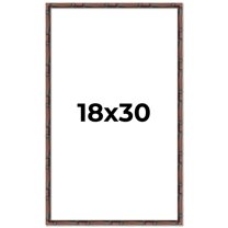 18x30 Frame Brown Bamboo with Dark Coffee/Walnut Finish | Solid Wood Picture Frame Width 0.75