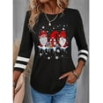 thumbnail image 4 of Camiseta para mujer, sudadera navideña de Papá Noel feo, cuadros de leopardo, estampado de copa de vino, manga larga, fiesta, Navidad, ajuste Regular, pintura, 4 of 4