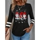 thumbnail image 4 of Camiseta para mujer, sudadera navideña de Papá Noel feo, cuadros de leopardo, estampado de copa de vino, manga larga, fiesta, Navidad, ajuste Regular, pintura, 4 of 4