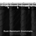 thumbnail image 5 of Cortina de ducha bohemia negra extralarga de 96 pulgadas, cortinas de ducha de tela a rayas de chevrón con mechones negros para baño, juego de cortina de ducha de tela impermeable moderno Shabby Chic, 5 of 5