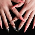 thumbnail image 4 of Uñas postizas con diseño brillante de Apuakthei, uñas postizas extra largas con diseño de bailarina, uñas postizas acrílicas súper largas, 24 unidades, 4 of 6