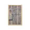 thumbnail image 1 of Rustic Wall Art with Frame, Nautical Wooden Tree Planks with Old Little Rusty Boat Marine Life Door Print, Printed Fabric Poster for Bathroom Living Room, 23" x 35", Brown and Grey, by Ambesonne, 1 of 2