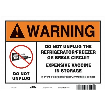 

Condor Vaccine Refrigerator Freezer Sign 60YF91 60YF91 ZO-G000461136