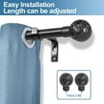 thumbnail image 2 of Urbanest Iron Hammered Ball Curtain 3/4" Rod, Black, 84"-120", 2 of 6