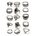 thumbnail image 1 of Set De 15 Anillos Piedra Negra Gótico Tribal, 1 of 4
