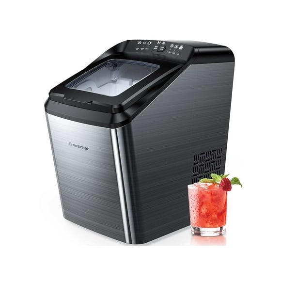 Freezimer Ice Makers Countertop, 33Lbs/24 Hours, Portable Ice Maker Machine Countertop, 9 Cubes Ready in 7-10 Mins, 2 Size Ice Cubes, Self-Cleaning Ic