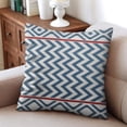 thumbnail image 4 of Decorative Blue Pillow Covers, 20x20inch, Linen Material - Set of 2 - Farmhouse Modern Boho Style Perfect for Outdoor and Living Room Sofa Decor, 4 of 7